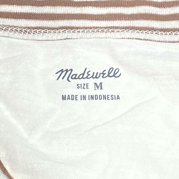 Madewell White and Tan Striped Ringer Tank - Picture 4 of 7